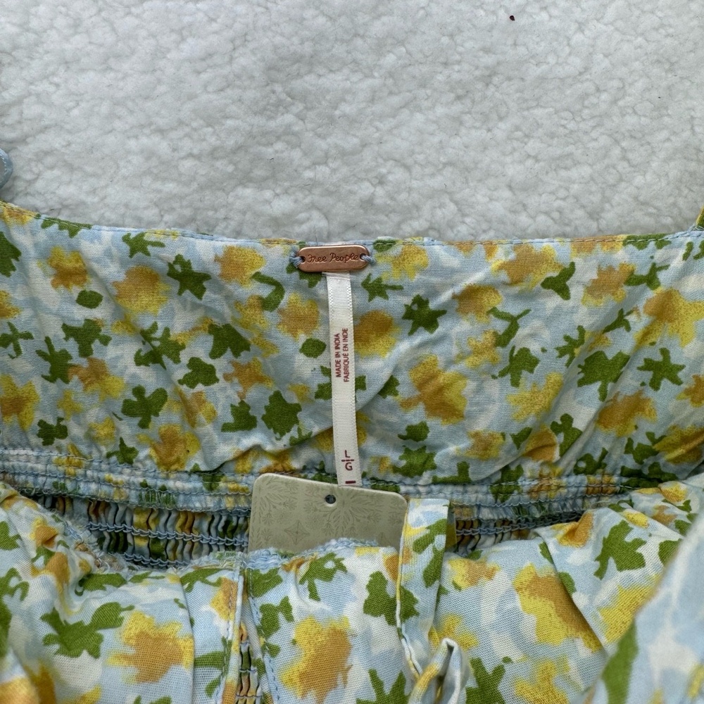 NWT Free People Lavender Daze Dress Greyed Olive Floral Smocked Large - Picture 9 of 14